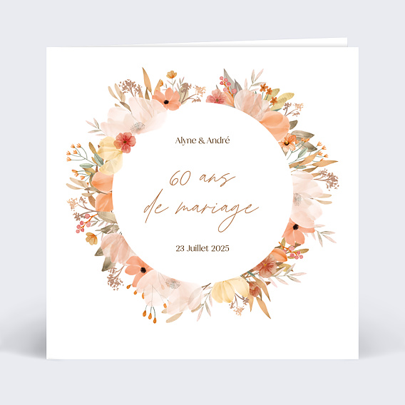 Invitation anniversaire mariage Couronne Printanière