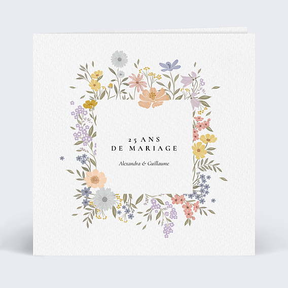 Invitation anniversaire mariage Idylle Bucolique