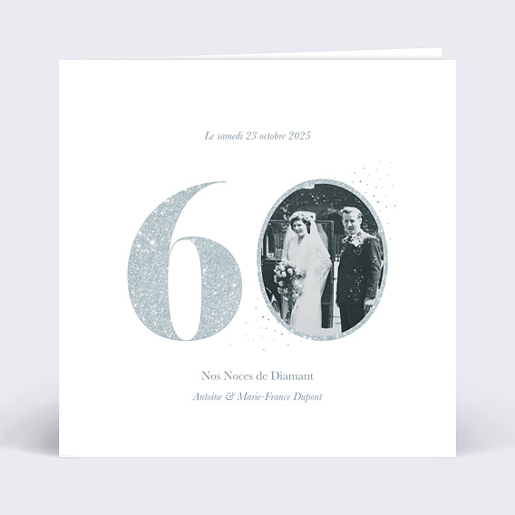 Invitation anniversaire mariage Photo Souvenir 60
