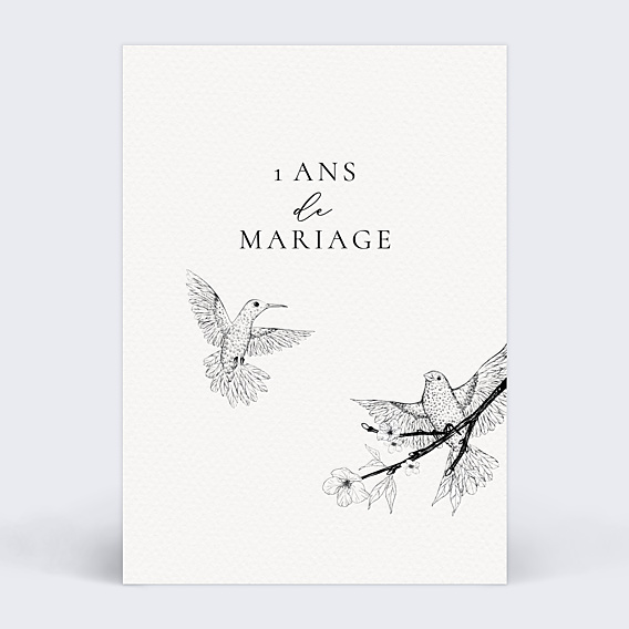 Invitation anniversaire mariage Inséparables
