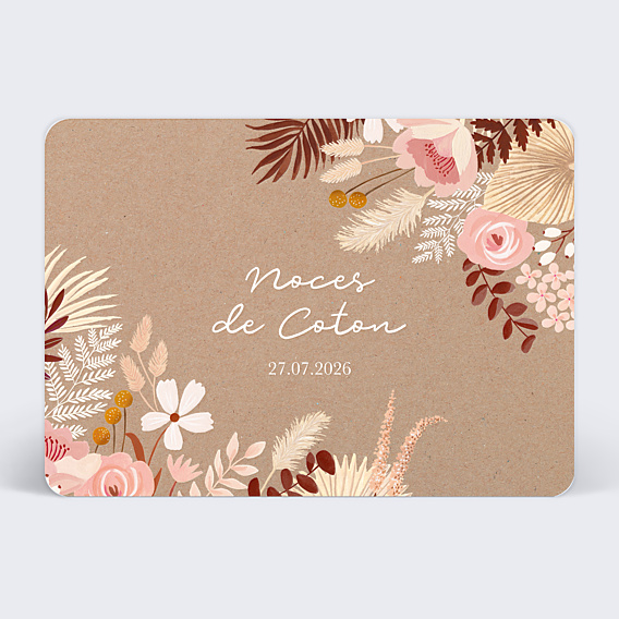 Invitation anniversaire mariage Printemps Bohème
