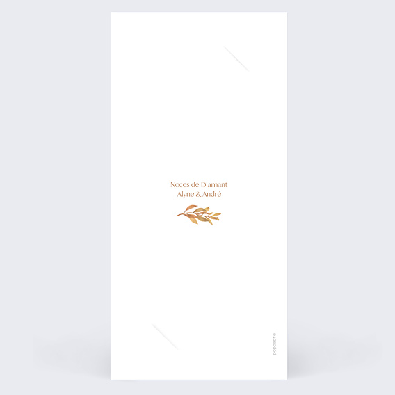 Invitation anniversaire de mariage Flower of Fall Allongé