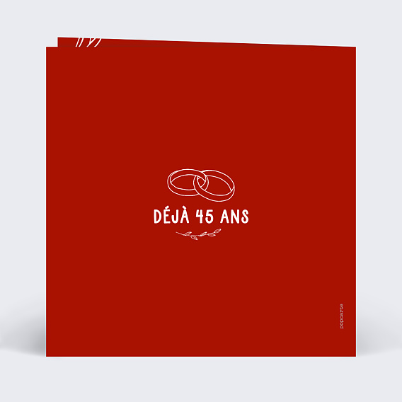 Invitation anniversaire mariage Photo mariage 45 ans Verso
