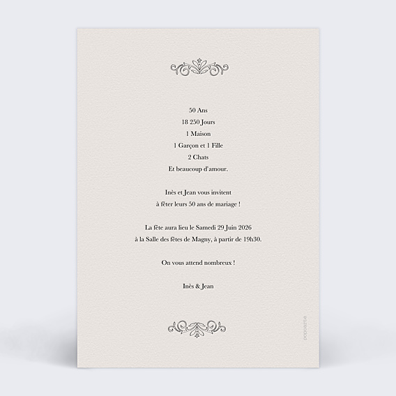 Invitation anniversaire de mariage La revue