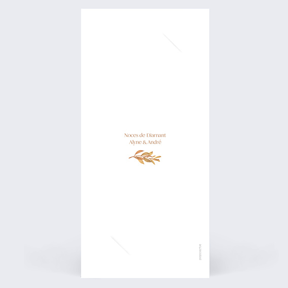 Invitation anniversaire de mariage Flower of Fall Allongé