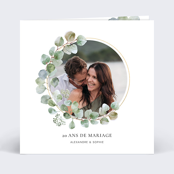 Invitation anniversaire mariage Couronne Aquarelle