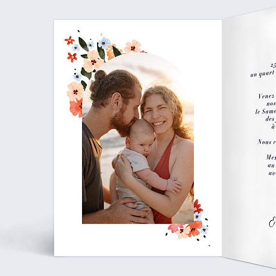 Invitation anniversaire de mariage Arche champêtre