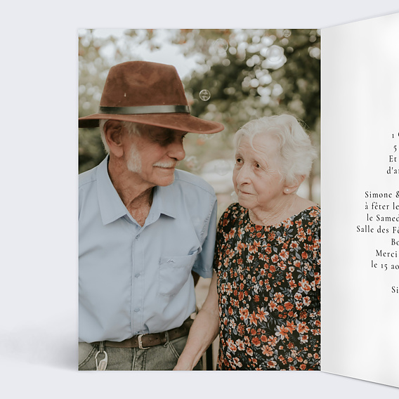 Invitation anniversaire mariage Liens du Cœur Intérieur Gauche