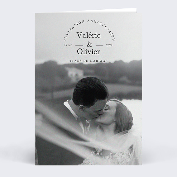 Invitation anniversaire mariage Photo Pleine Page