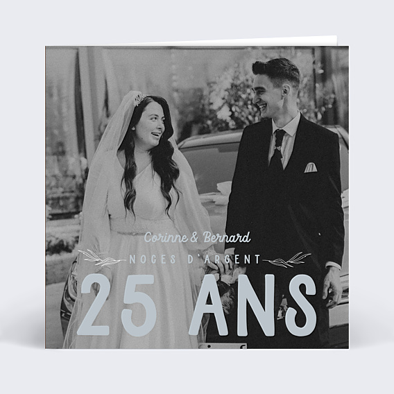 Invitation anniversaire de mariage Photo mariage 25 ans
