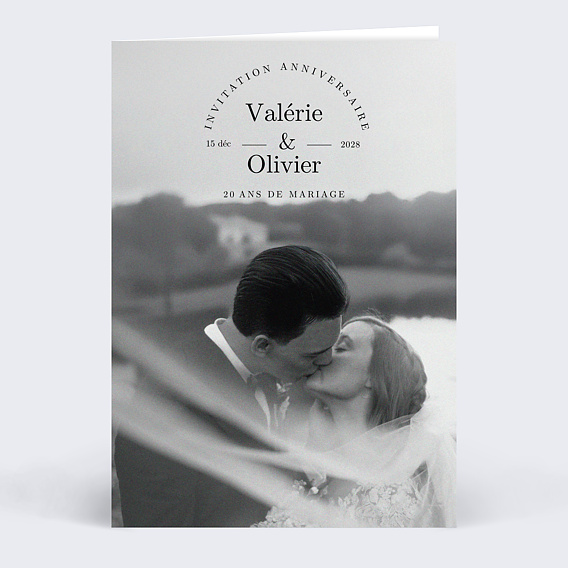 Invitation anniversaire mariage Photo Pleine Page
