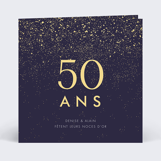 Invitation anniversaire mariage Pluie de Fête avec graines Recto