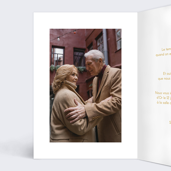 Invitation anniversaire mariage 50 années d'amour Intérieur Gauche