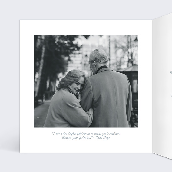 Invitation anniversaire mariage Photo Souvenir 60 Intérieur Gauche