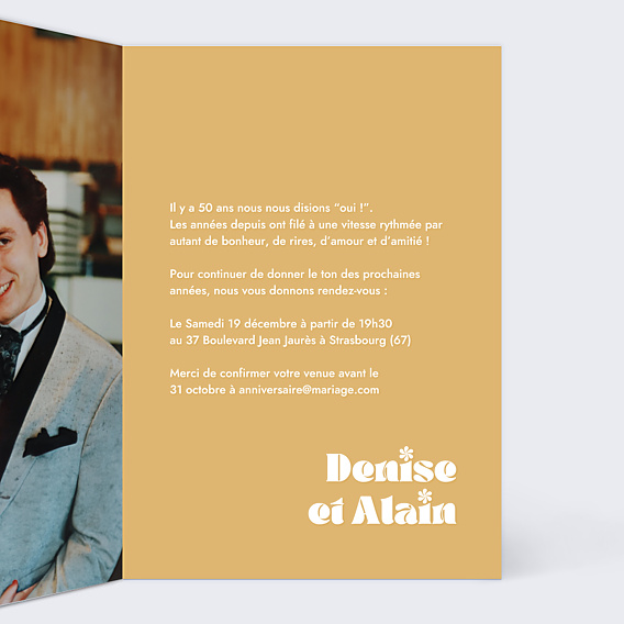 Invitation anniversaire de mariage 50 ans de mariage