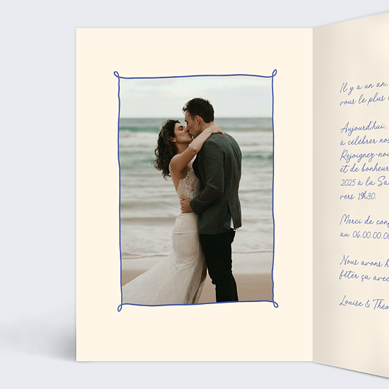 Invitation anniversaire mariage Illustration Fête Intérieur Gauche