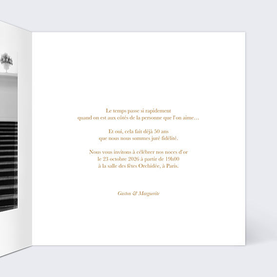 Invitation anniversaire de mariage Photo souvenir 50