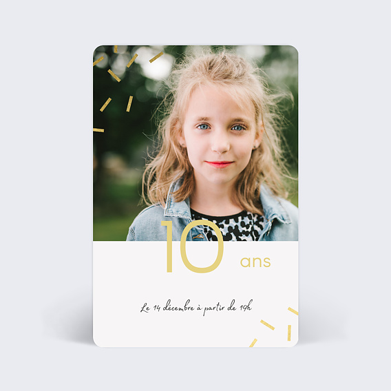 Carte d'Invitation Anniversaire Enfant 4 ans - Popcarte