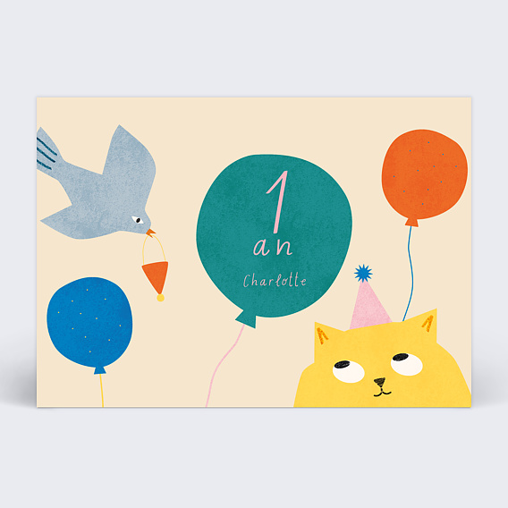 Invitation Anniversaire Enfant Animaux Colorés