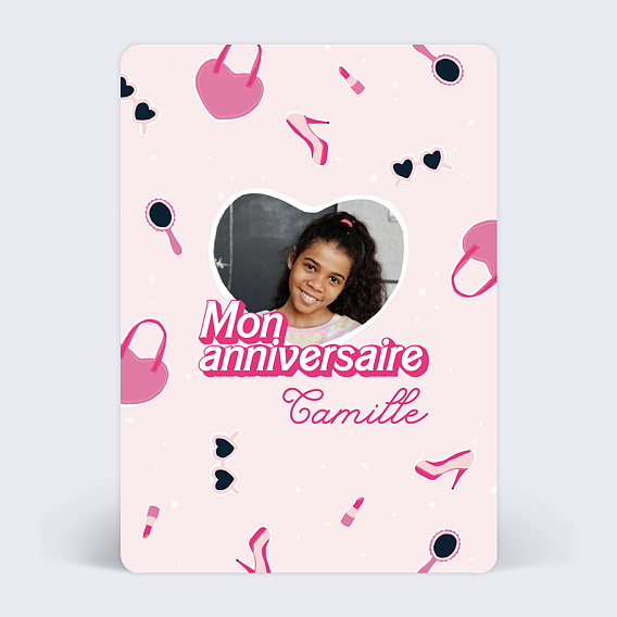 Invitation anniversaire enfant Barbie