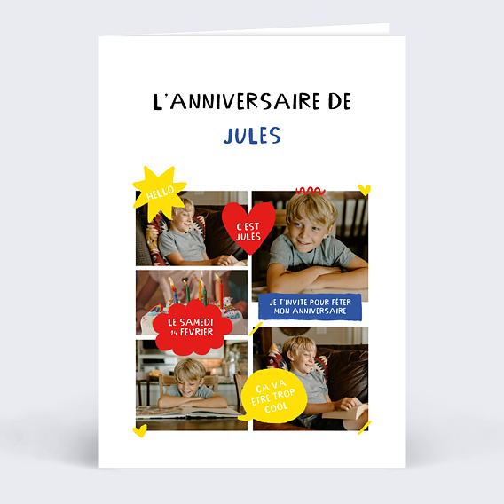 Invitation anniversaire enfant BD anniversaire