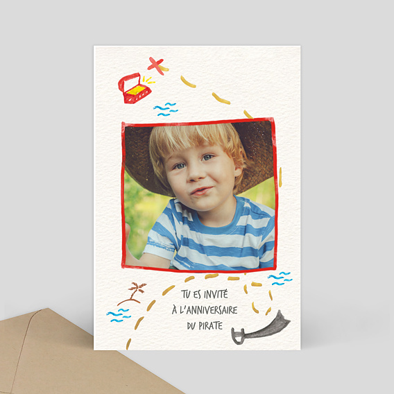Invitation Anniversaire Enfant Carte au trésor