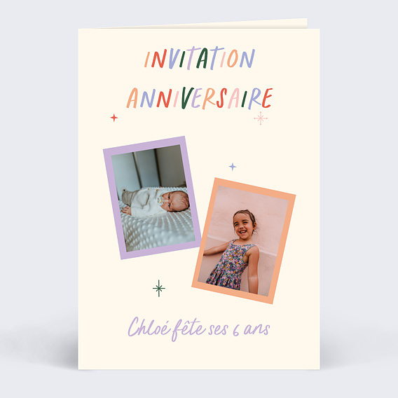 Invitation anniversaire enfant C'était Avant