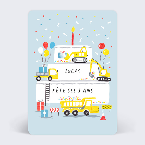 Invitation anniversaire enfant Chantier