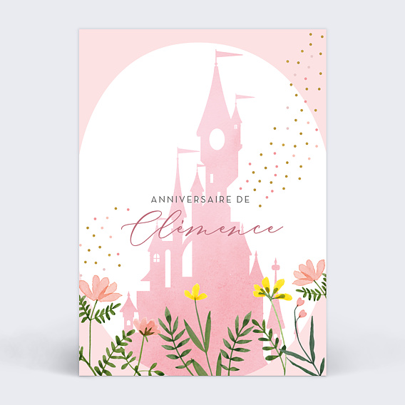 Invitation anniversaire enfant Château Féerique