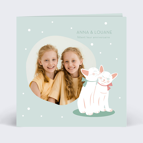 Invitation anniversaire enfant Chats 