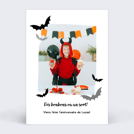 Invitation anniversaire enfant Chauve-Souris