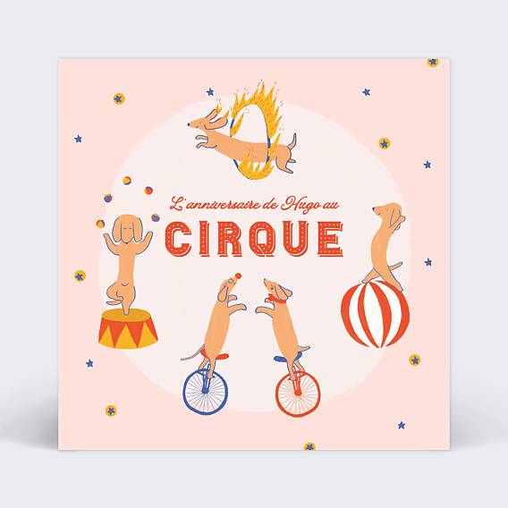 Invitation anniversaire enfant Cirque animalier