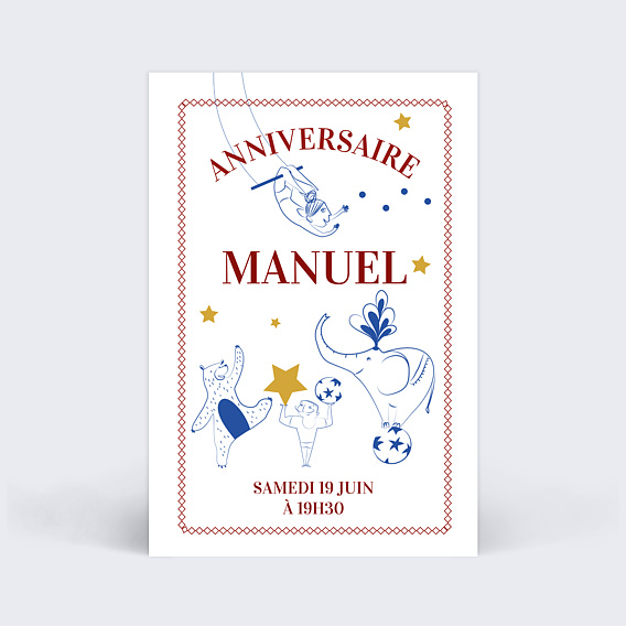 Invitation anniversaire enfant Cirque