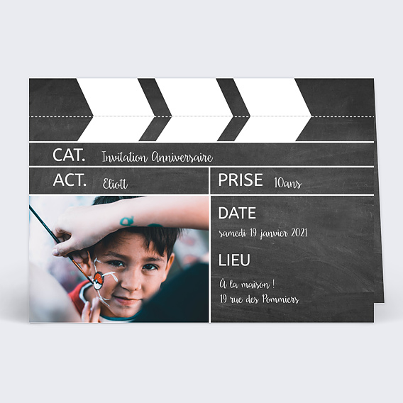 Invitation Anniversaire Enfant Clap