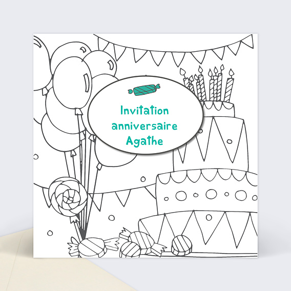 Invitation Anniversaire Coloriage Gateau Popcarte