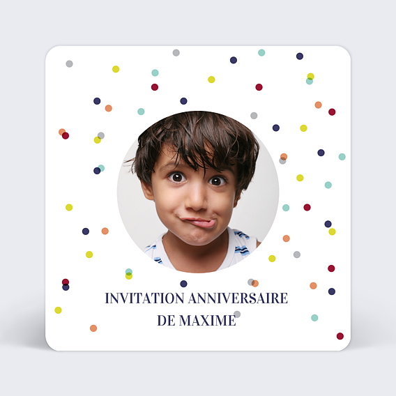 Invitation Anniversaire Enfant Confetti