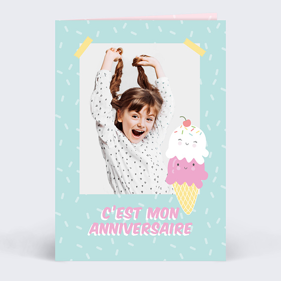 Invitation anniversaire enfant Cornet Festif