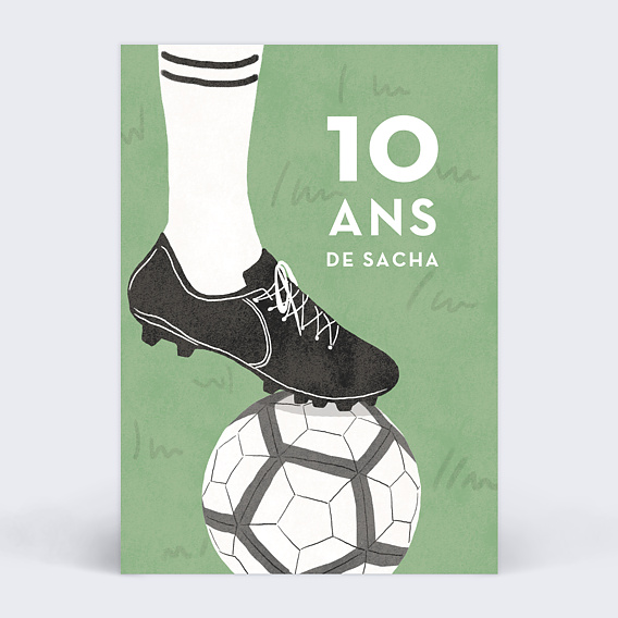 Carte Invitation Anniversaire Football Enfant Sport à imprimer