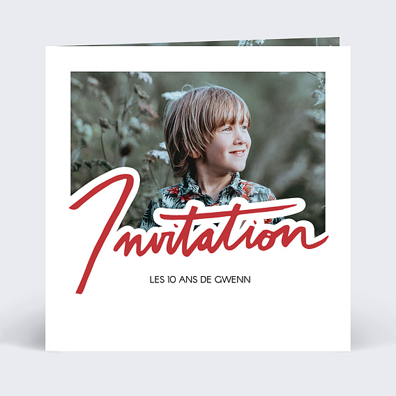 Invitation anniversaire enfant Découpe Calligraphie