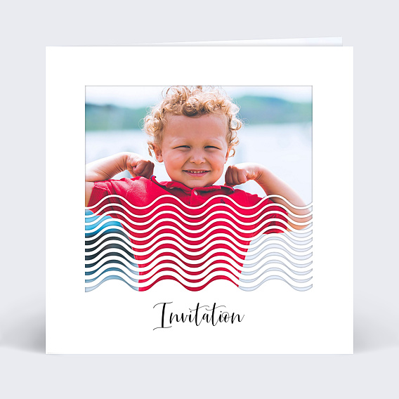 Invitation Anniversaire Enfant Découpe Vague