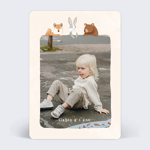 Carte d'invitation anniversaire enfant Animaux de la forêt - Fête