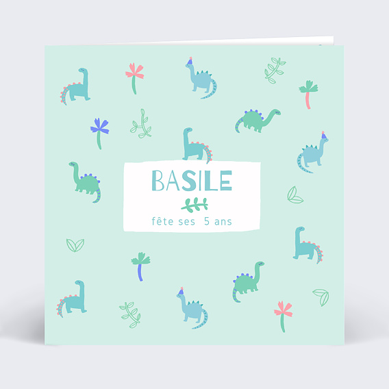 Invitation anniversaire enfant Dinosaures