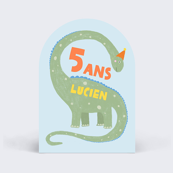 Invitation anniversaire enfant Diplodocus