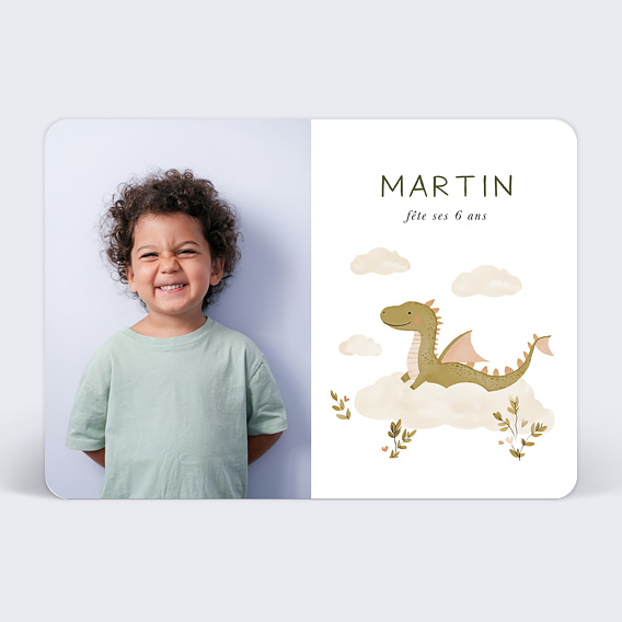 Invitation anniversaire enfant Dragon