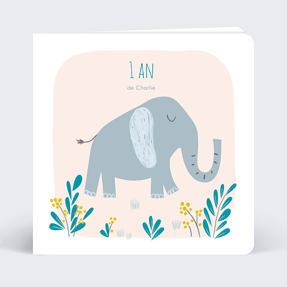 Invitation anniversaire enfant Eléphant Original