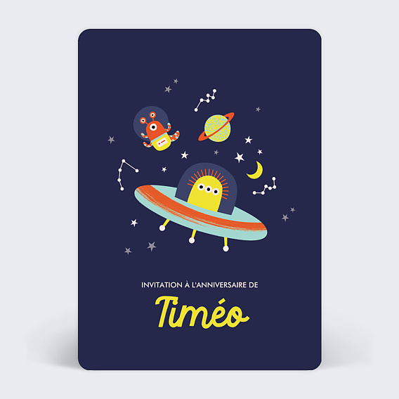 Invitation anniversaire enfant Extraterrestre