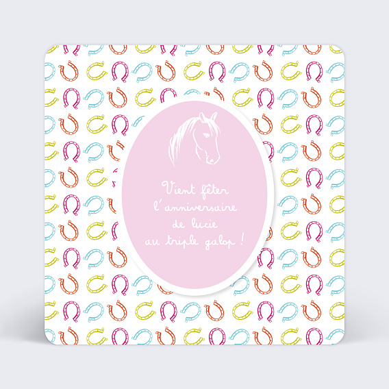 Invitation Anniversaire Enfant Fer à cheval