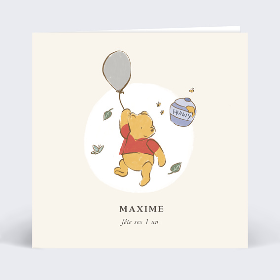 Invitation anniversaire enfant Gentil Ourson