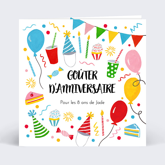 Invitation anniversaire enfant Goûter