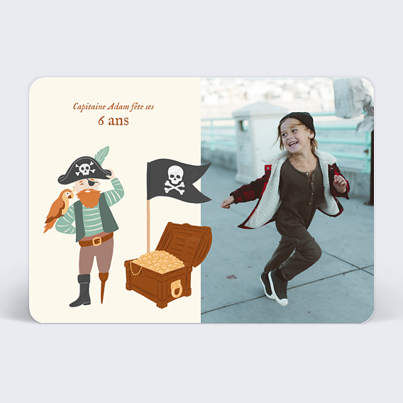 Invitation anniversaire enfant Grand Pirate